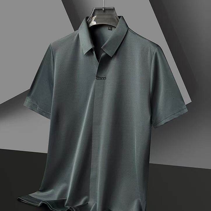 Summer High-Grade T-Shirt - Loose Elastic Polo for Business Casual Style - Buy Center