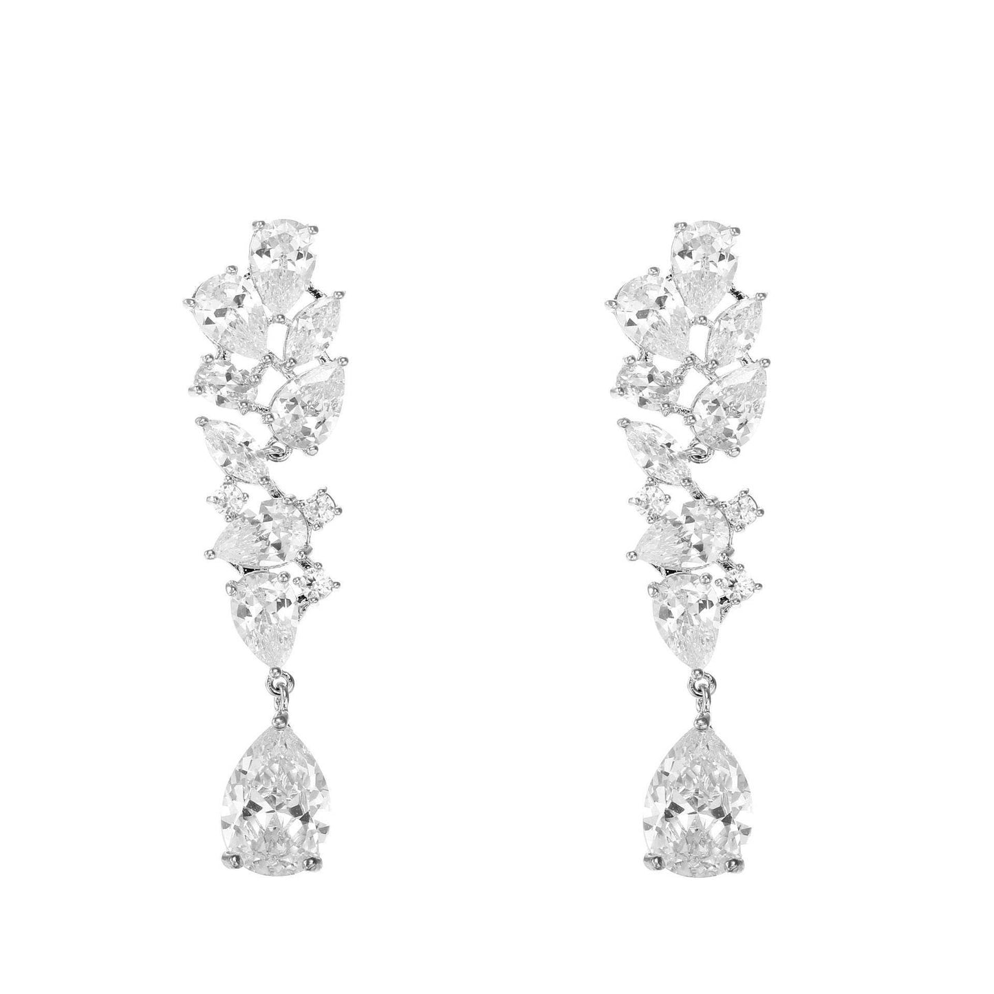 Buycenter Bridal Zircon Necklace & Earrings Set - Love Heart Design - Buy Center