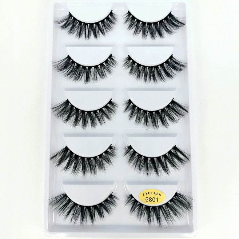 Luxurious 3D Mink Hair False Eyelashes - 5 Pairs for Stunning Volume - Buy Center
