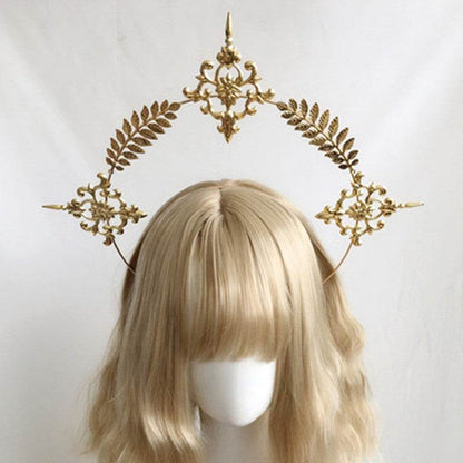 Vintage Wheat Ear Cross Hair Ornament - Elegant Gold & Silver Styles - Buy Center