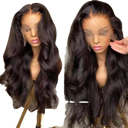 European & American Lace Wig - Long Curly Hair with Chic Middle Bangs - Buy Center