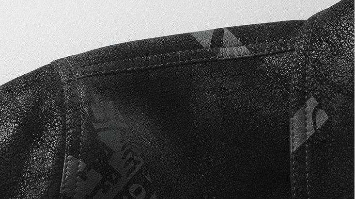 Men's Thin Lapel PU Leather Jacket - Stylish with Multiple Pockets - Buy Center