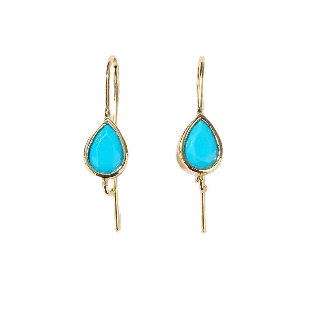 Minimalist Water Drop Zircon Hook Earrings - Elegant Copper Design - Buy Center