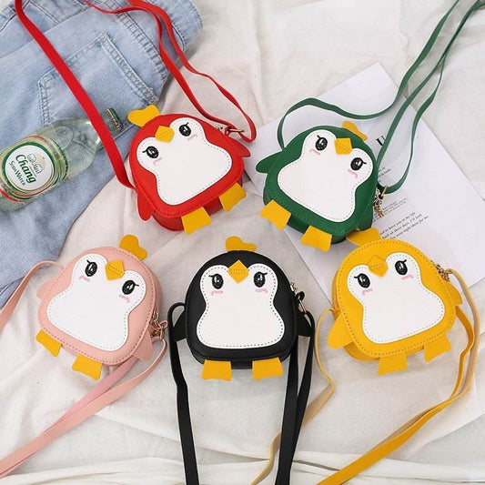 Cartoon Penguin Shoulder Bag for Kids - Soft PU, Zipper Closure Fun - Buy Center