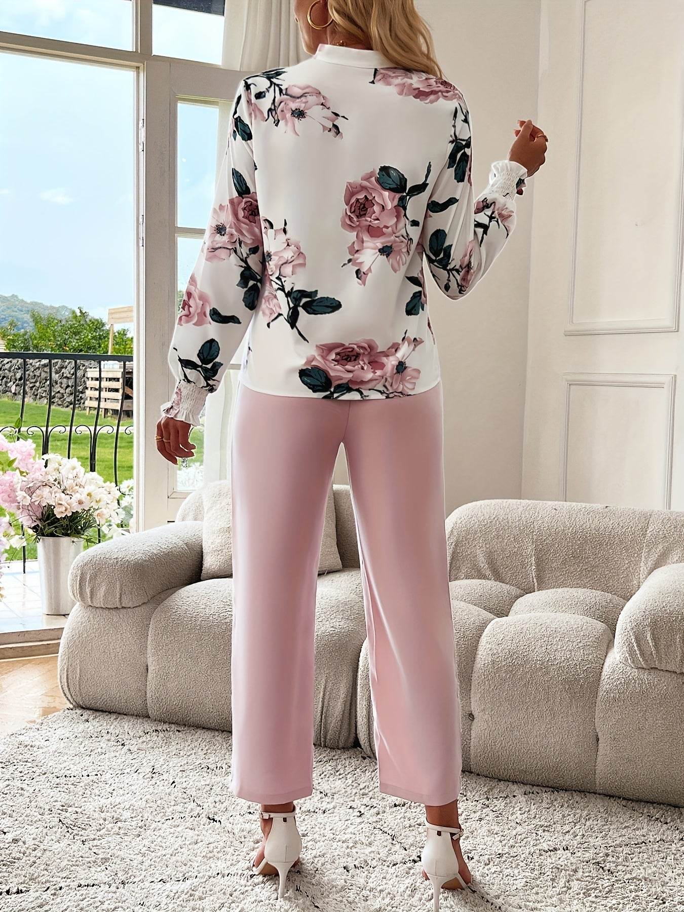 Elegant Women's Floral Pants Suit - Spring Set by Oriented Development - Buy Center