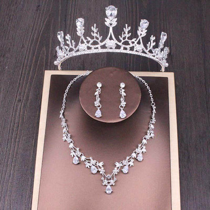 Elegant Bridal Rhinestone Crown Necklace Set - Perfect Wedding Jewelry 2025 - Buy Center