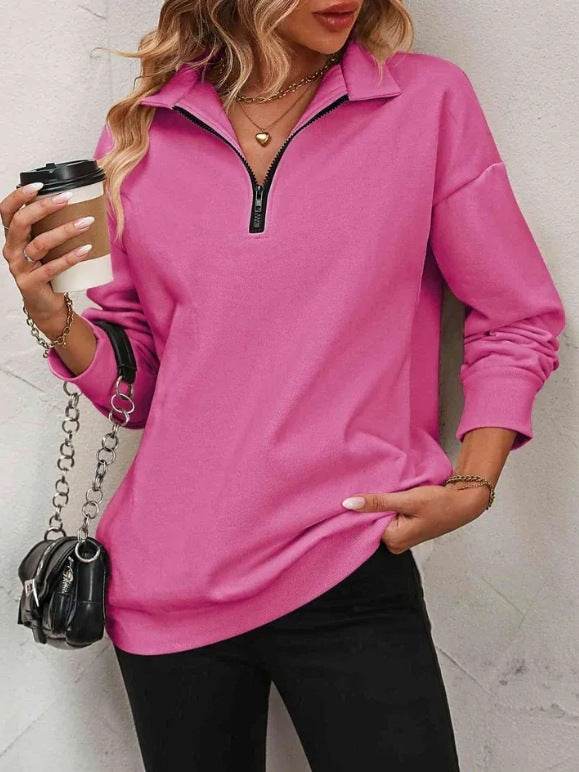 Buycenter Women's Fashion Pullover Sweatshirt - Long Sleeve Zipper Style - Buy Center
