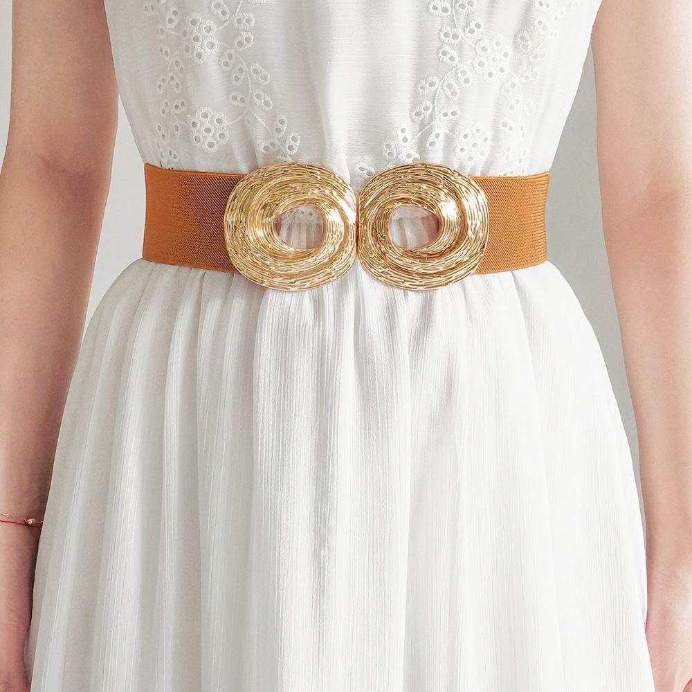 Women's Bohemian Metal Circle Belt - Adjustable Elastic Fashion Accessory - Buy Center