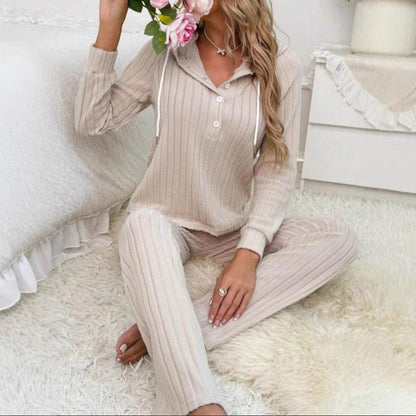 Women's Long Sleeve Hooded Suits - Stylish Striped Design in Black & Green - Buy Center