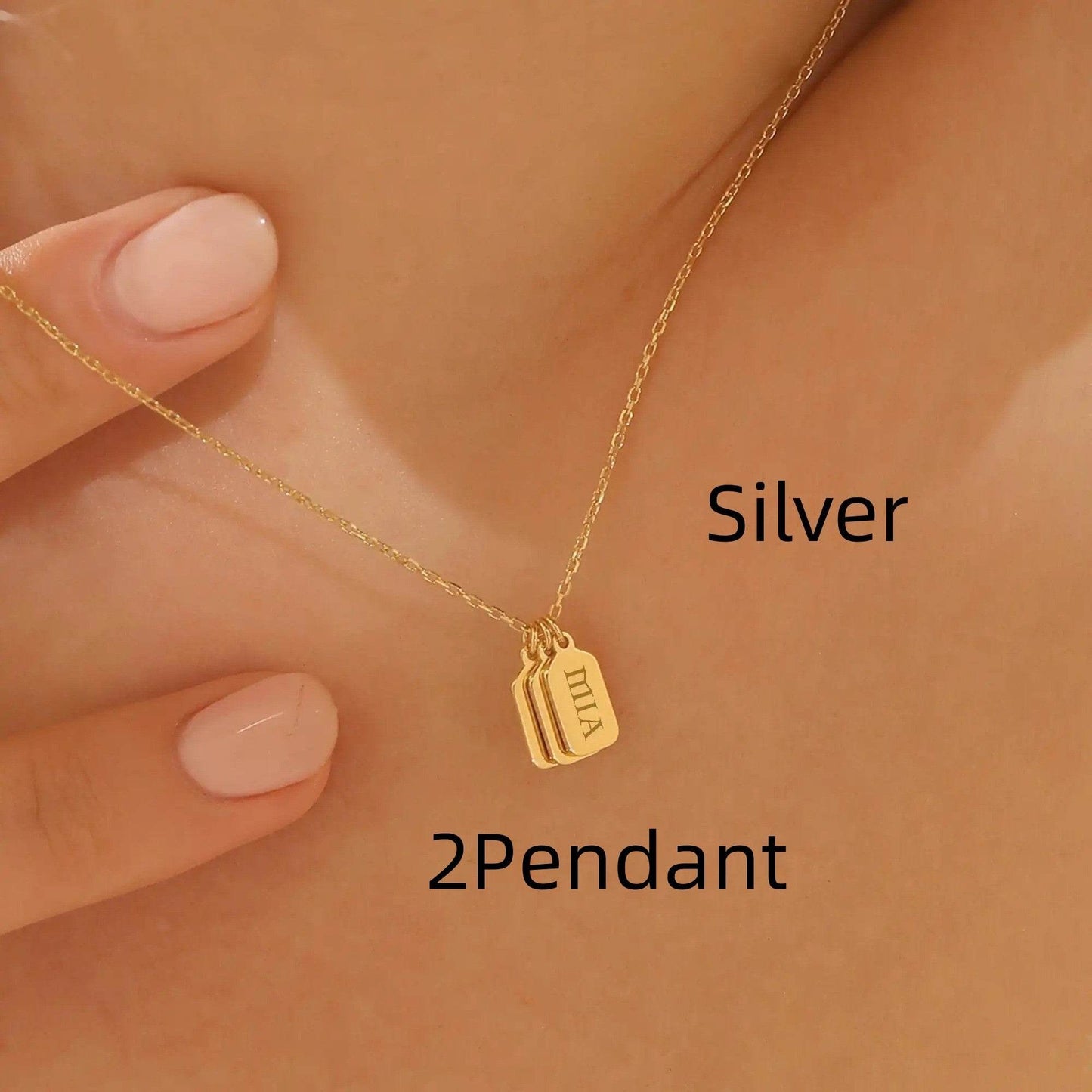 Minimalist Carved Name Pendant Necklace - Custom Stainless Steel Jewelry - Buy Center