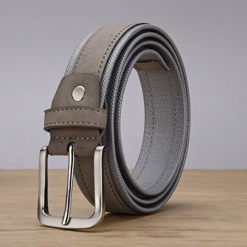 Creative Korean Suede Men's Belt - Genuine Leather & Stylish Alloy Buckle - Buy Center