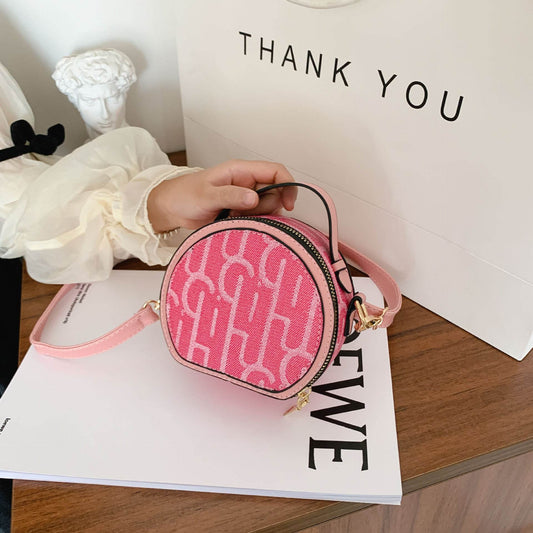 Cute Cartoon Round Bag for Girls - Trendy PU Leather & Fun Letters - Buy Center