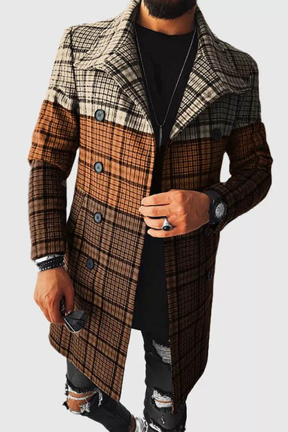 Stylish 3D Digital Printing Men's Woolen Trench Coat - Premium Fashion 2025 - Buy Center