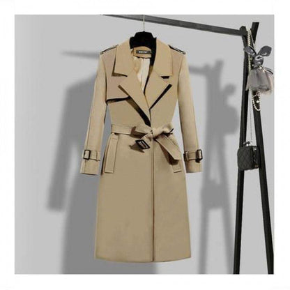 Elegant Slim-fit Trench Coat for Women - Stylish & Comfortable Mid-Length - Buy Center