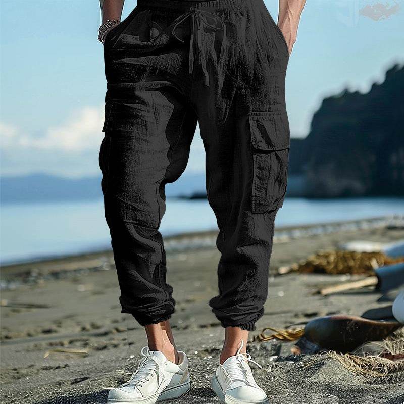 Buycenter Multi-Pocket Loose Cargo Pants for Men - Casual Cotton Style - Buy Center