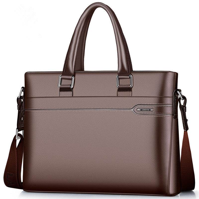 Premium Cowhide Leather Briefcase - Stylish Handbag for Commuters 2025 - Buy Center