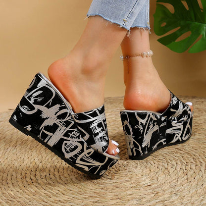 Stylish Round Toe Wedge Slippers - Comfortable & Trendy Women's Footwear - Buy Center