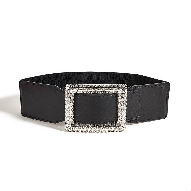 Stylish Wide Belt with Square Buckle - Bohemian & Retro Chic Accessory - Buy Center