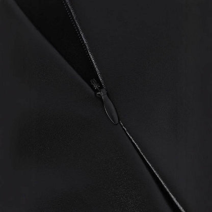 Buycenter High Waist Split Leather Skirt - Stylish Black Midi Skirt - Buy Center