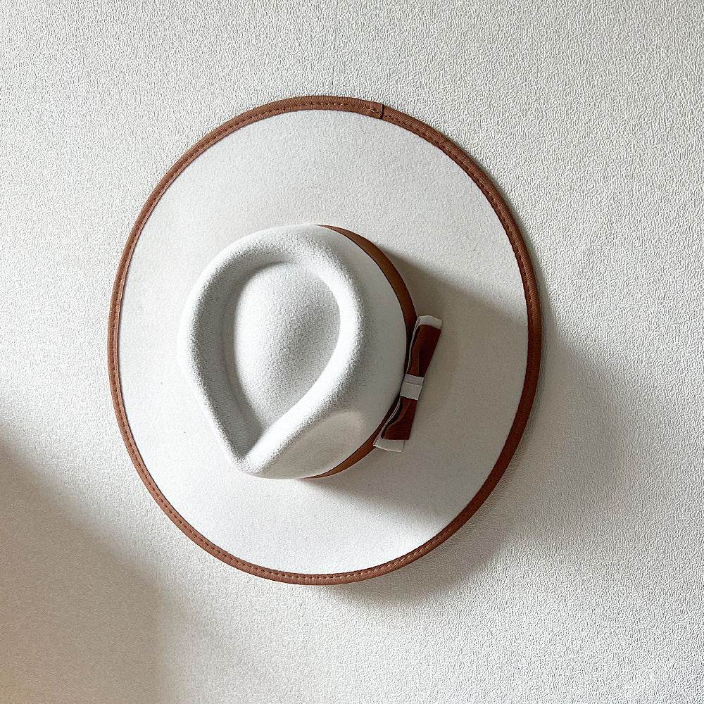 Buycenter Women's Fashion Bow Hat - Stylish Large Brim Tapered Cap - Buy Center