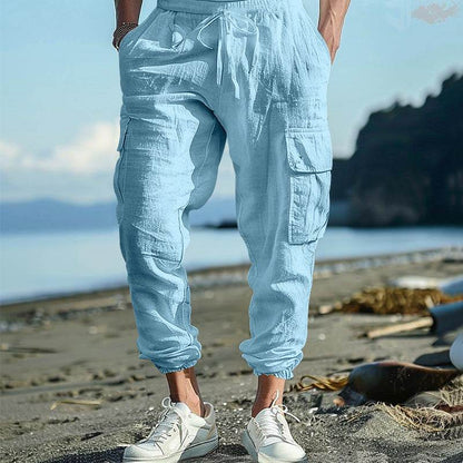 Buycenter Multi-Pocket Loose Cargo Pants for Men - Casual Cotton Style - Buy Center