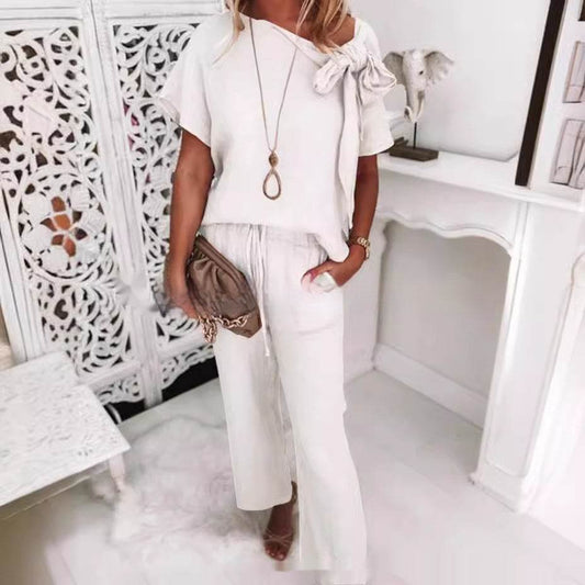 Casual Female Cotton Pants Suit - A-Line Skirt for Summer Comfort - Buy Center