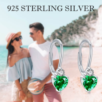 925 Sterling Silver Heart Zirconia Earrings - Hypoallergenic and Stylish - Buy Center