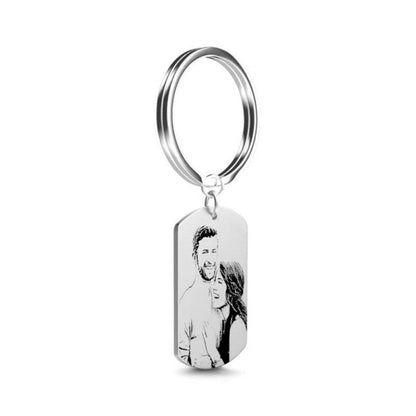 Personalized S925 Sterling Silver Keychain - Custom Photo Pendant Gift - Buy Center