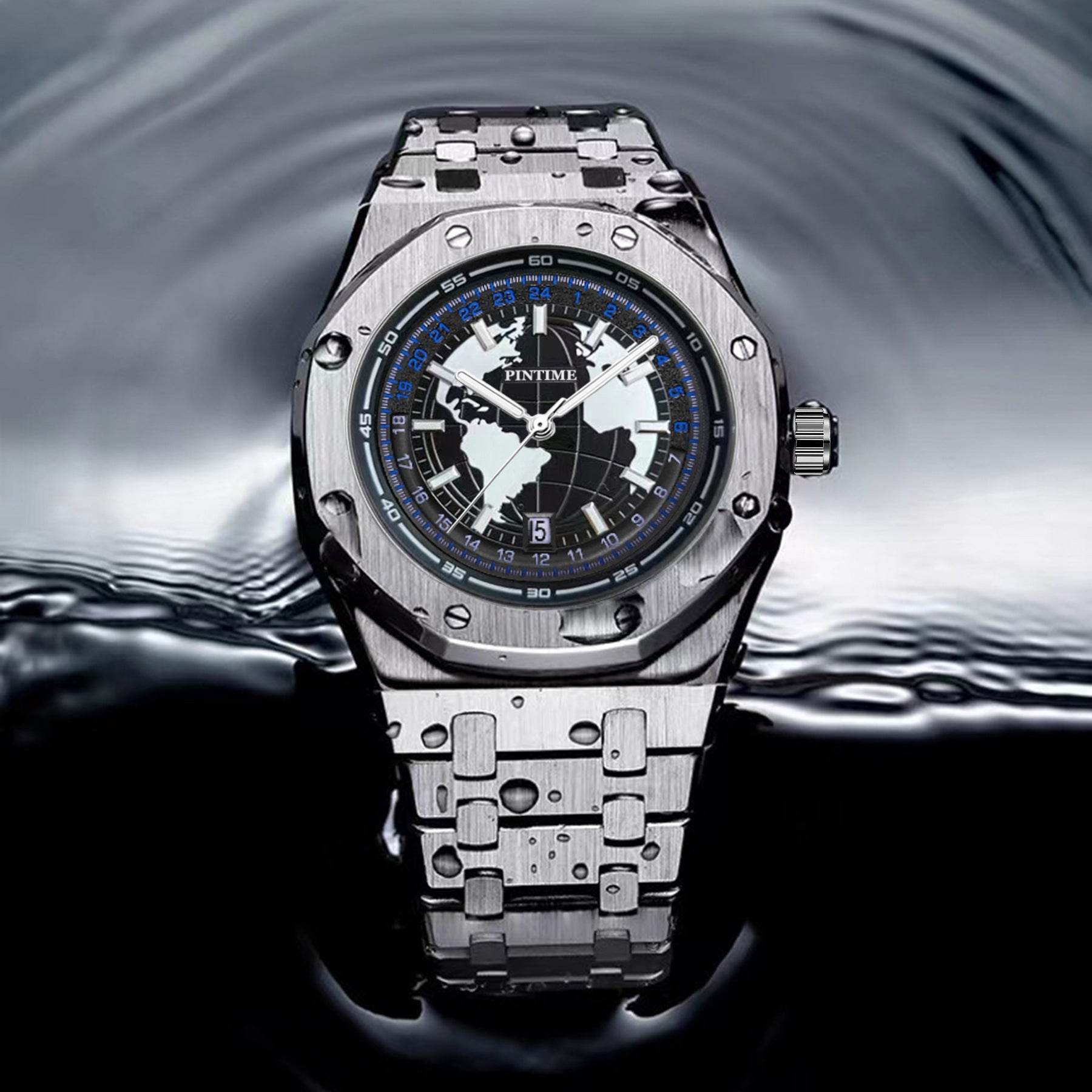 Men's Waterproof Quartz Watch - Luminous Steel Strap for Any Occasion - Buy Center