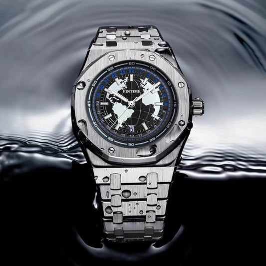 Men's Waterproof Quartz Watch - Luminous Steel Strap for Any Occasion - Buy Center
