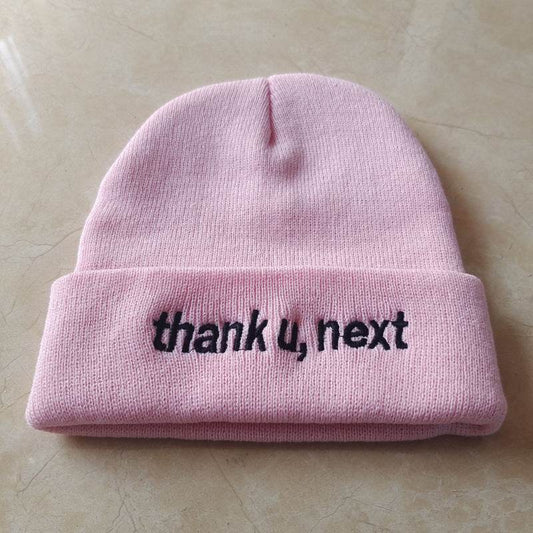 Thank U, Next Embroidery Knitted Hat - Warm Fashion for Men & Women - Buy Center