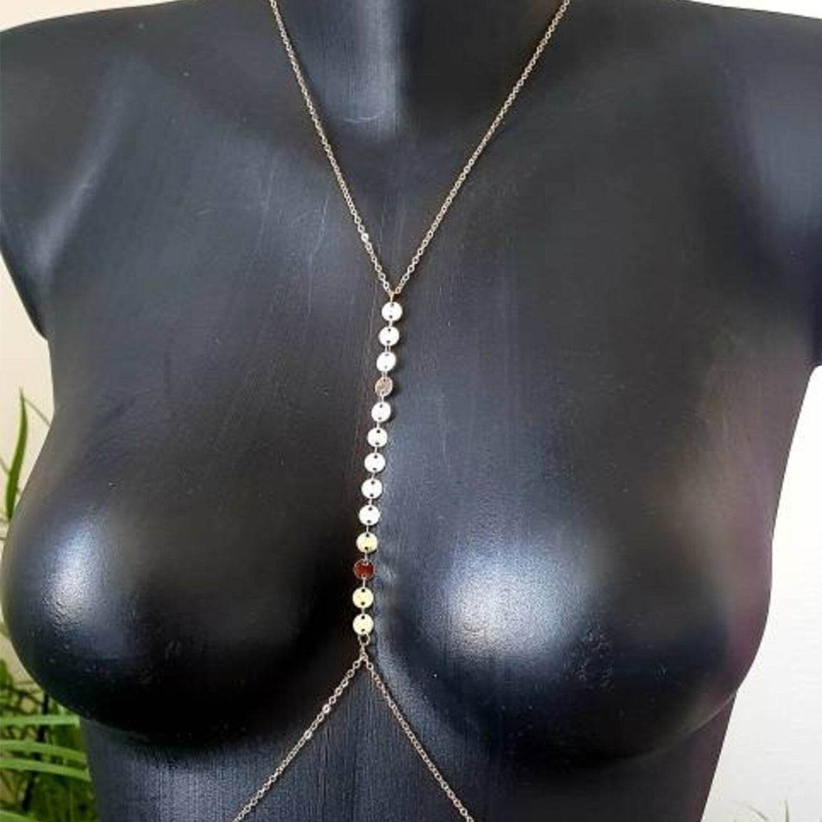 Buy Center Women's Sequined Beach Body Jewelry - Trendy Chest Chain - Buy Center
