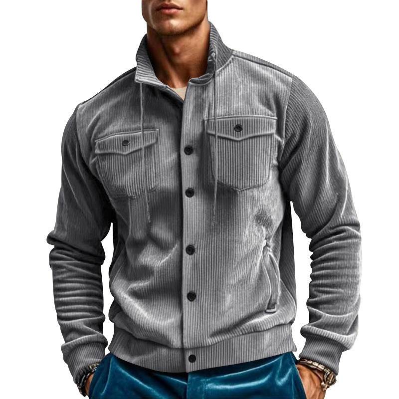 Buycenter Men's Corduroy Jacket - Trendy Turn-down Collar for Any Season - Buy Center