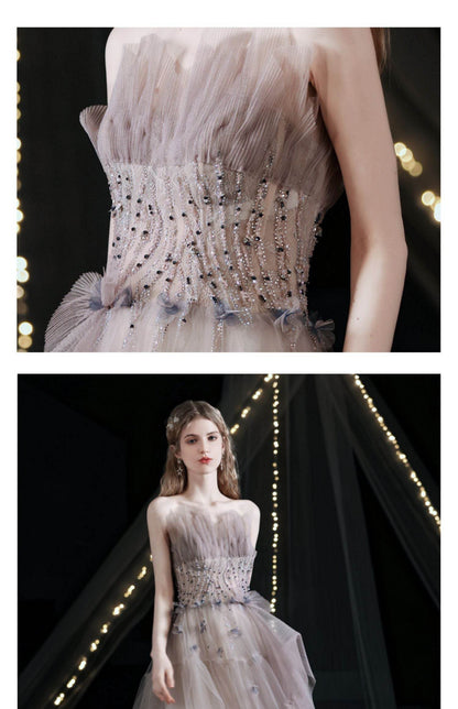 Buycenter Slim Smoke Purple Engagement Dress - Perfect for Annual Meetings - Buy Center