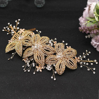 Flower Rhinestone Bridal Hair Band - Elegant Wedding Accessory 2025 - Buy Center