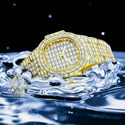 High-Grade Waterproof Calendar Watch for Men - Stylish Full Drill Design - Buy Center