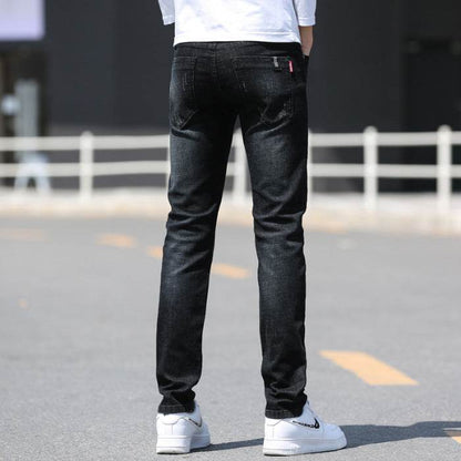 Men's Slim Straight Denim Trousers - Comfortable Stretch Fit for Spring/Summer - Buy Center
