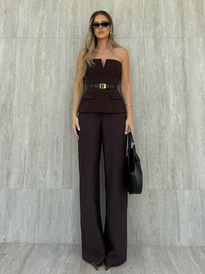 Buycenter Solid Color Strapless Tube Top - Slim Fit Women's Camis - Buy Center