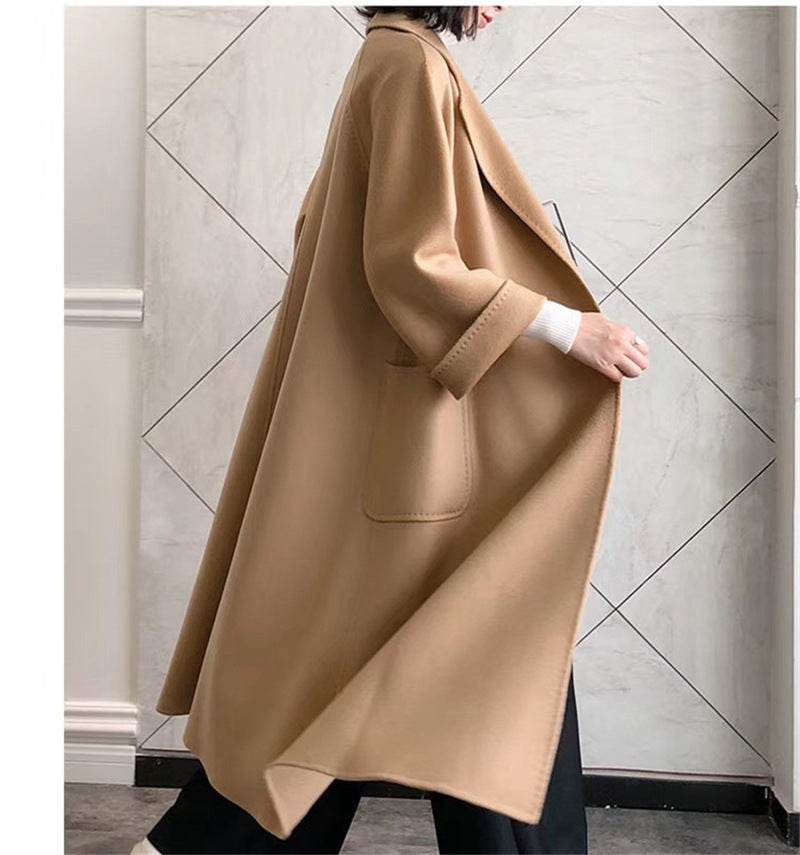 Buycenter Women's Long Reversible Cashmere Coat - Stylish & Comfortable - Buy Center