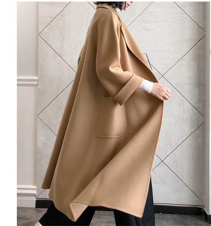 Buycenter Women's Long Reversible Cashmere Coat - Stylish & Comfortable - Buy Center