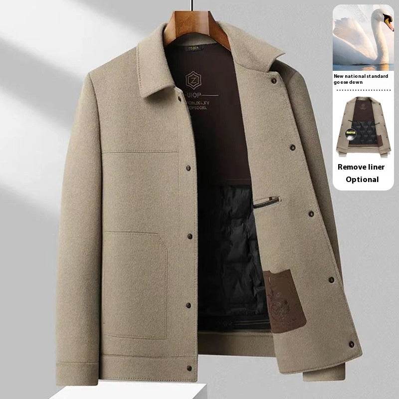 Handmade Wool Polo Collar Jacket - Premium Men's Outerwear for Style - Buy Center