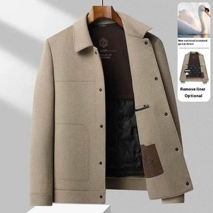 Handmade Wool Polo Collar Jacket - Premium Men's Outerwear for Style - Buy Center