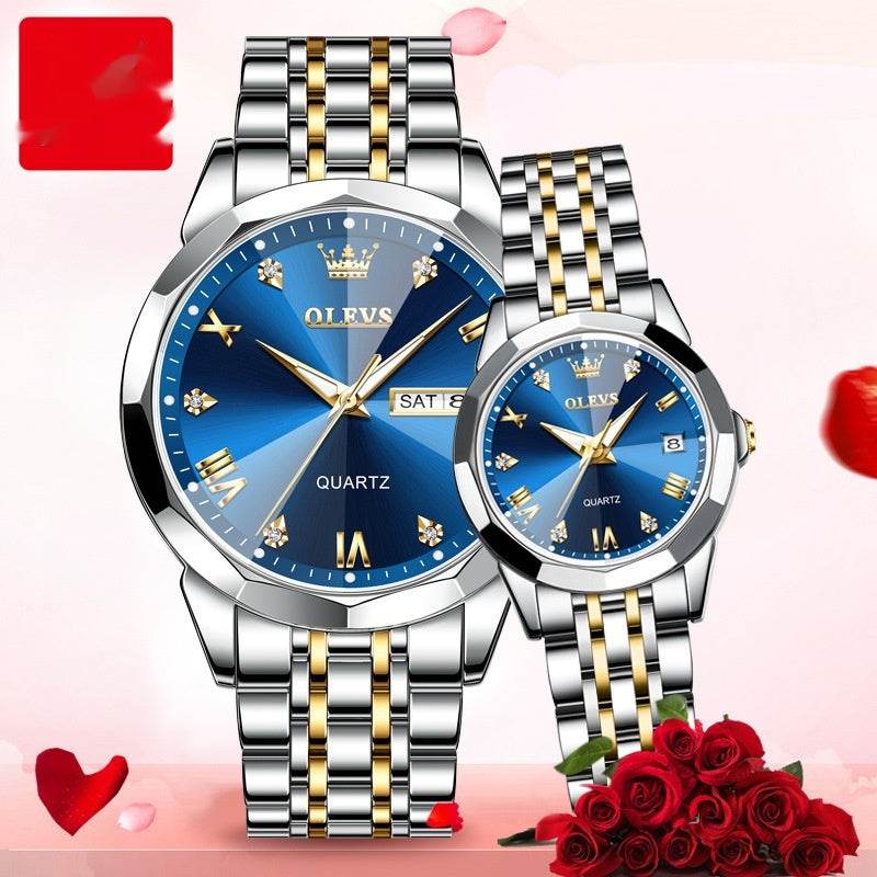 Quartz Couple Watch Set - Stylish Valentine's Gift for Men & Women - Buy Center