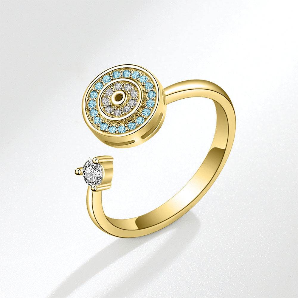 Buycenter S925 Sterling Silver Spinning Ring - Adjustable Geometry Design - Buy Center