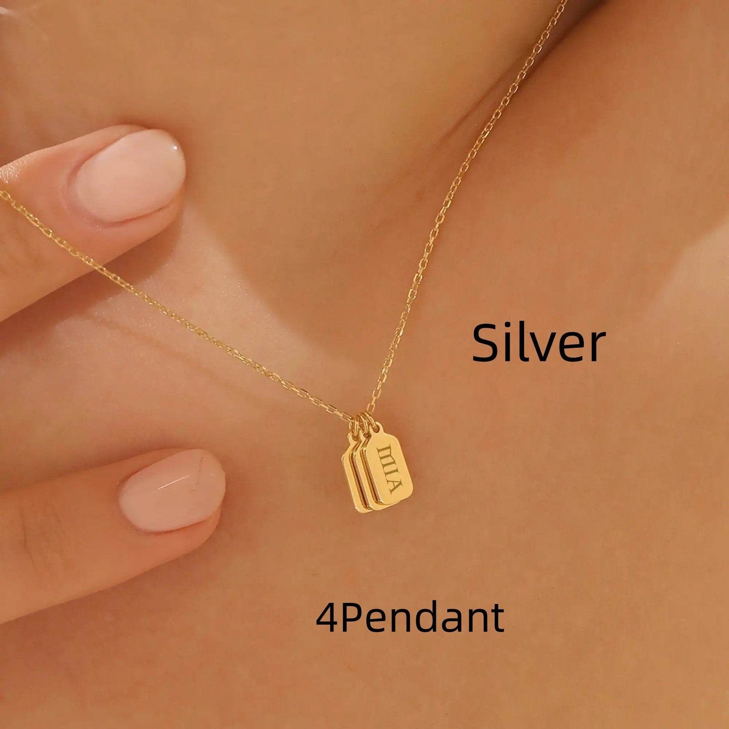 Minimalist Carved Name Pendant Necklace - Custom Stainless Steel Jewelry - Buy Center