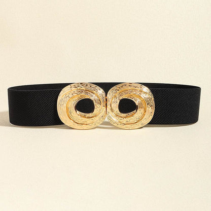 Women's Bohemian Metal Circle Belt - Adjustable Elastic Fashion Accessory - Buy Center