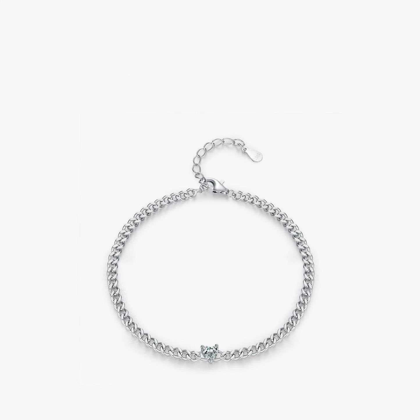 Elegant Heart Shaped Diamond Bracelet - S925 Silver for Women Gifts - Buy Center