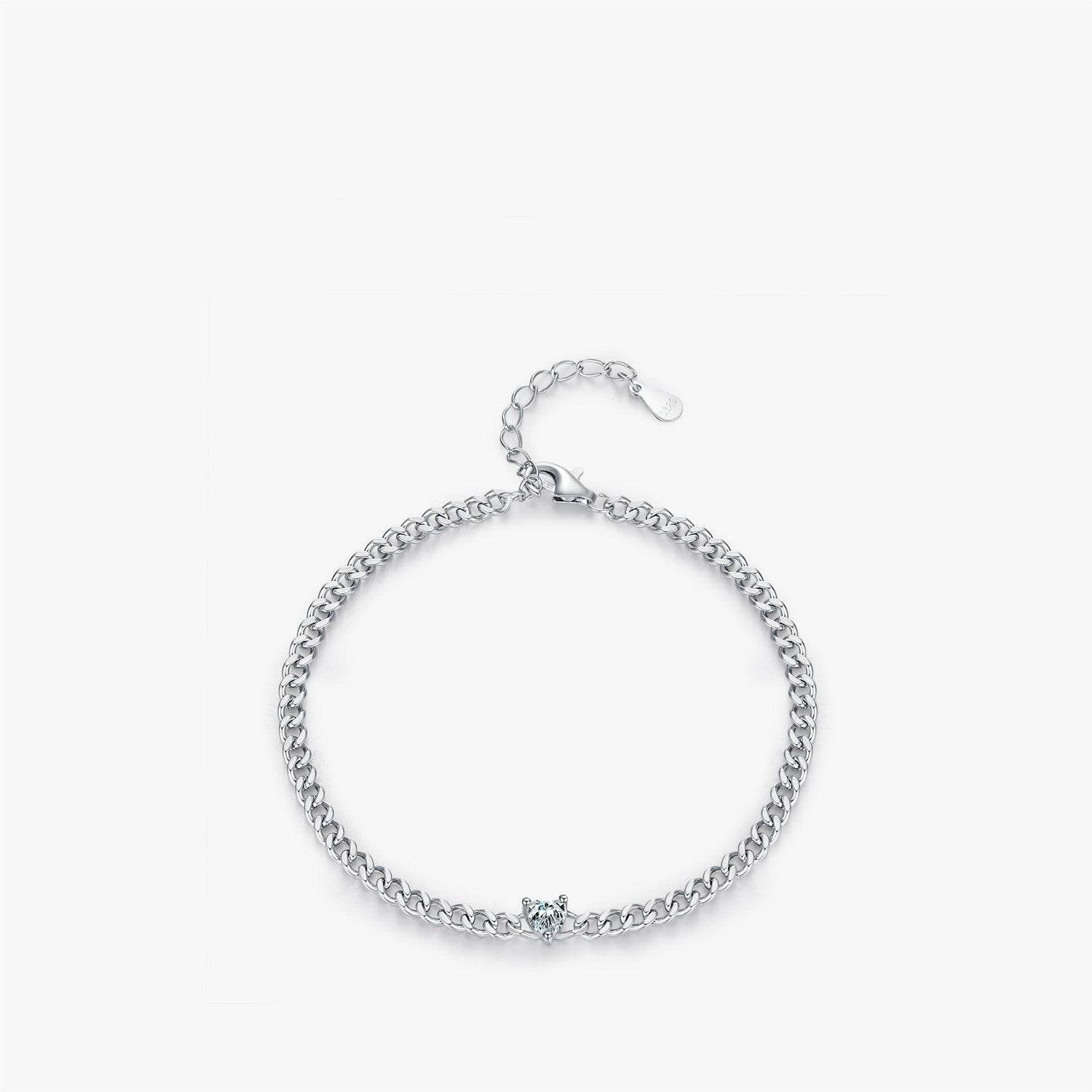 Elegant Heart Shaped Diamond Bracelet - S925 Silver for Women Gifts - Buy Center