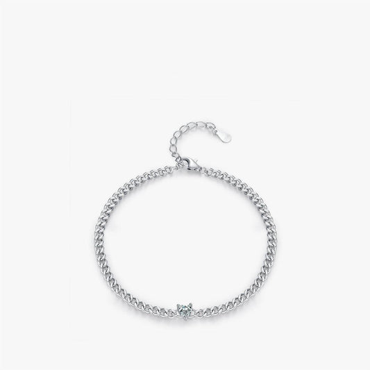 Elegant Heart Shaped Diamond Bracelet - S925 Silver for Women Gifts - Buy Center