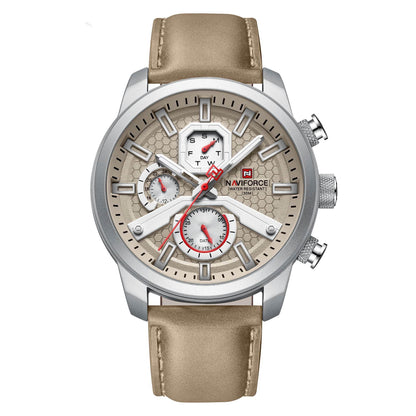 Men's Luminous Waterproof Watch - Stylish Leather Band, Large Dial - Buy Center